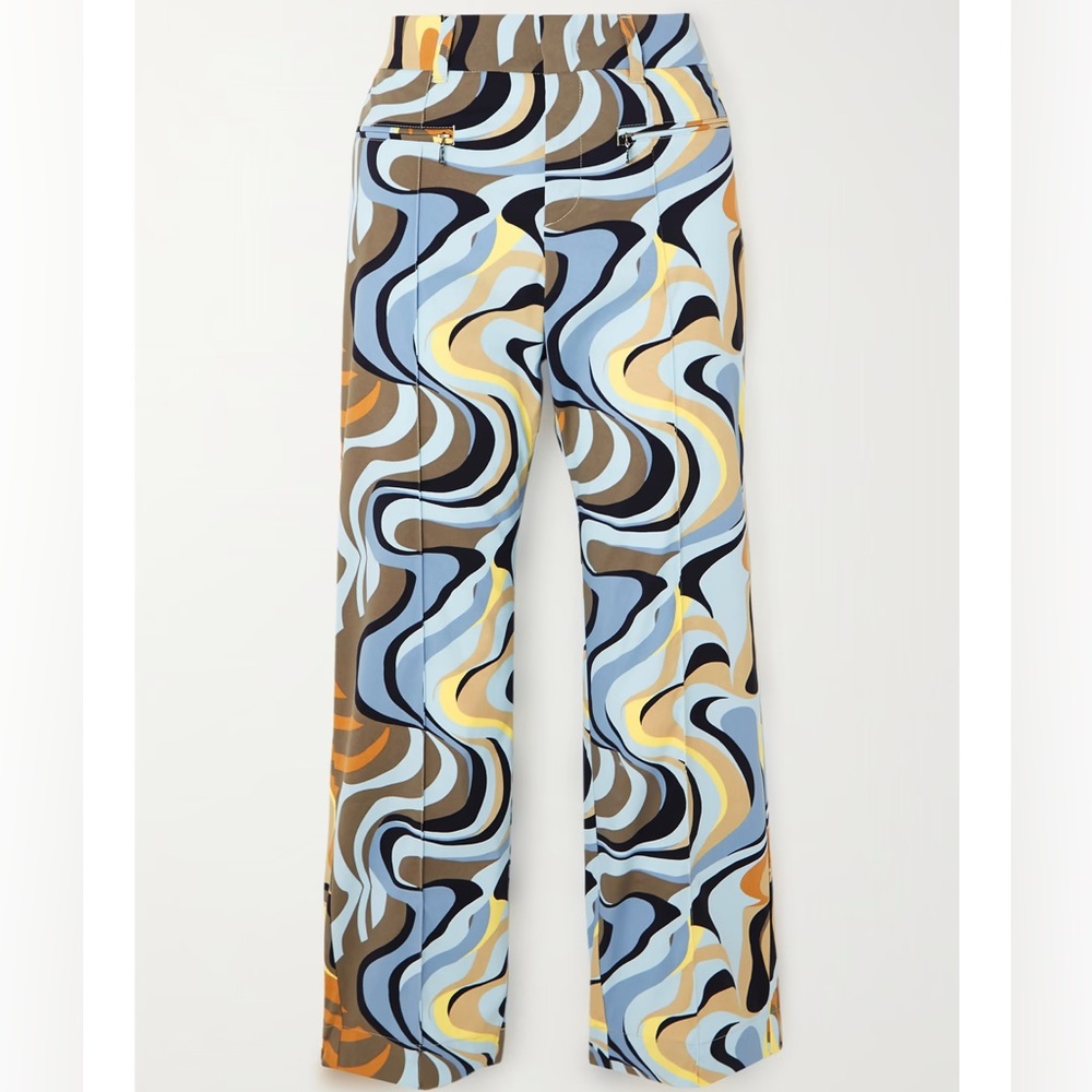 Bogner Multicolor Swirl Ankle Pants – Blue, Yellow, Black, Brown